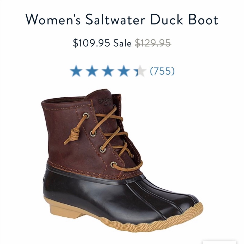 NWT Sperry Saltwater brown boots Size 5M